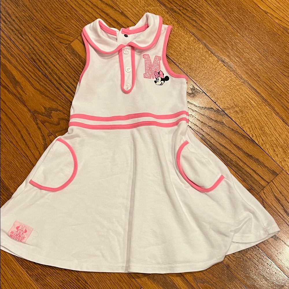 Disney Minnie Mouse White Dress with Pink Accents little girl size 5